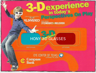 Dé las gafas de seguridad ciánicas de los vidrios del anáglifo 3D del asimiento, polarizadas rojas