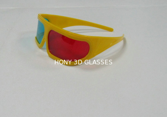 Vidrios ciánicos rojos plásticos polarizados del cine 3D con el ODM amarillo del OEM del marco