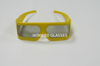 Vidrios polarizados lineares 3D del marco plástico amarillo para el museo de la tecnología