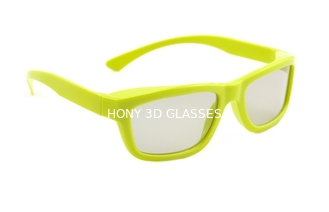 Las lentes circulares Reald 3D de la polarización del marco plástico amarillo polarizaron los vidrios