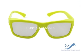 Las lentes circulares Reald 3D de la polarización del marco plástico amarillo polarizaron los vidrios